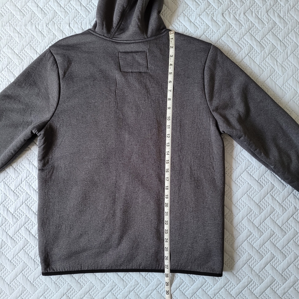 U.S. Life Men's Charcoal Gray Sherpa-Fleece Lined Full-Zip Hoodie - Picture 7 of 11